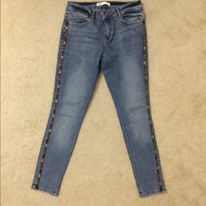 Zara Skinny Jeans with Side Stripe Design